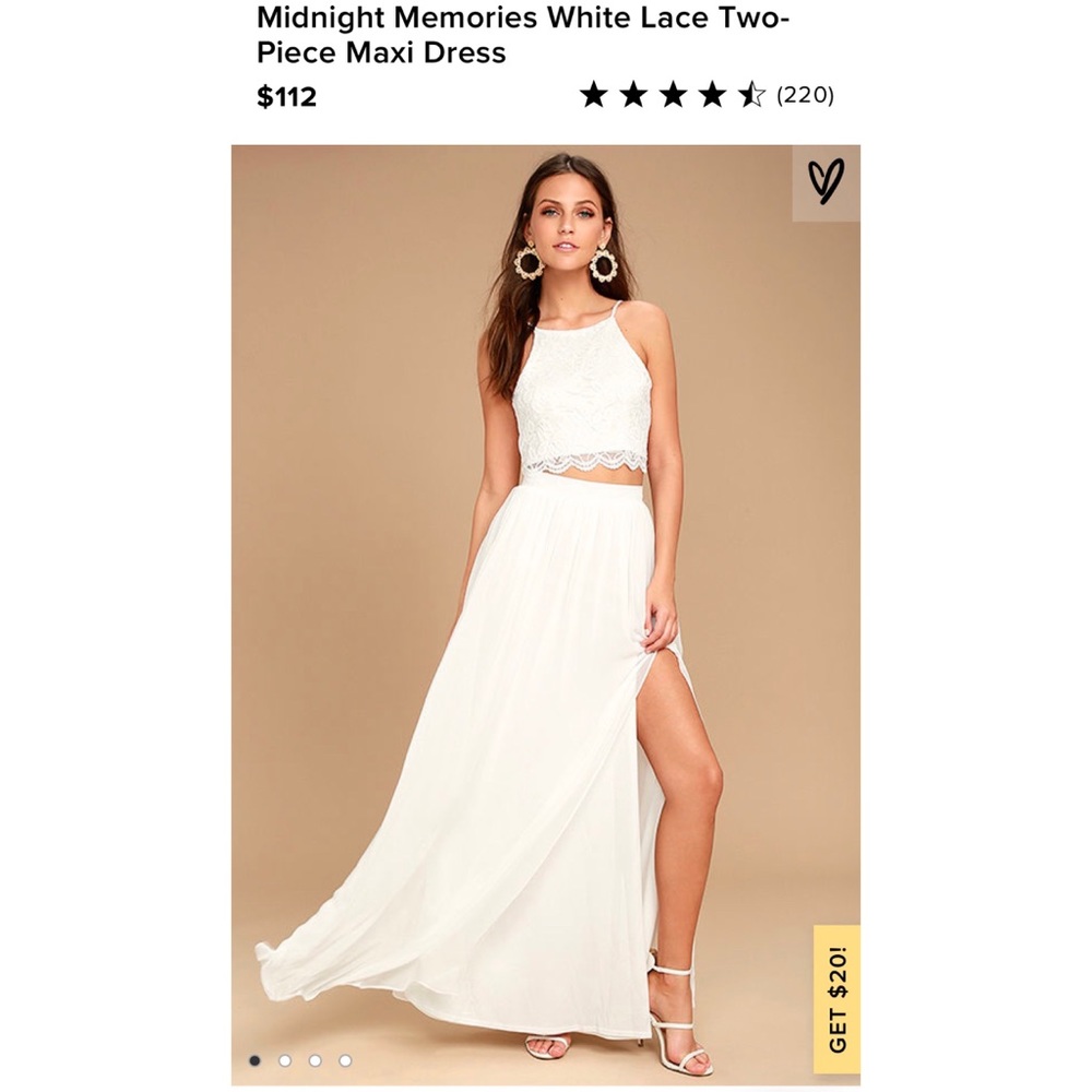 Lulus White Lace Two Piece Maxi Dress